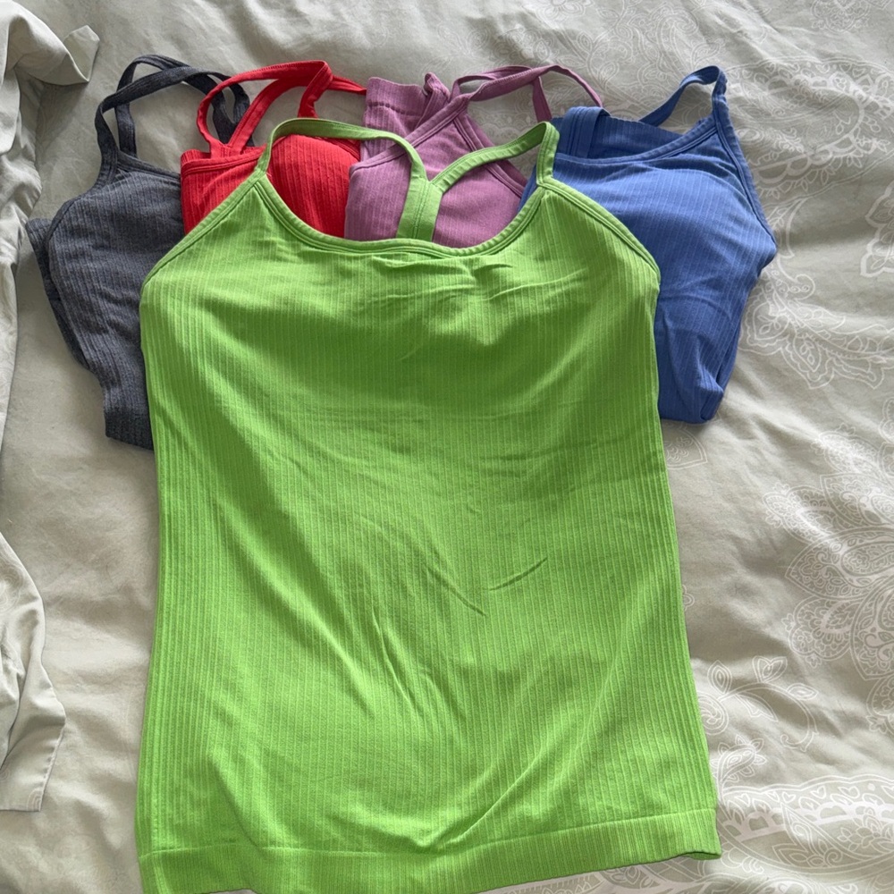 Women's Multi-Color Ribbed Tank Tops - Picture 3 of 5